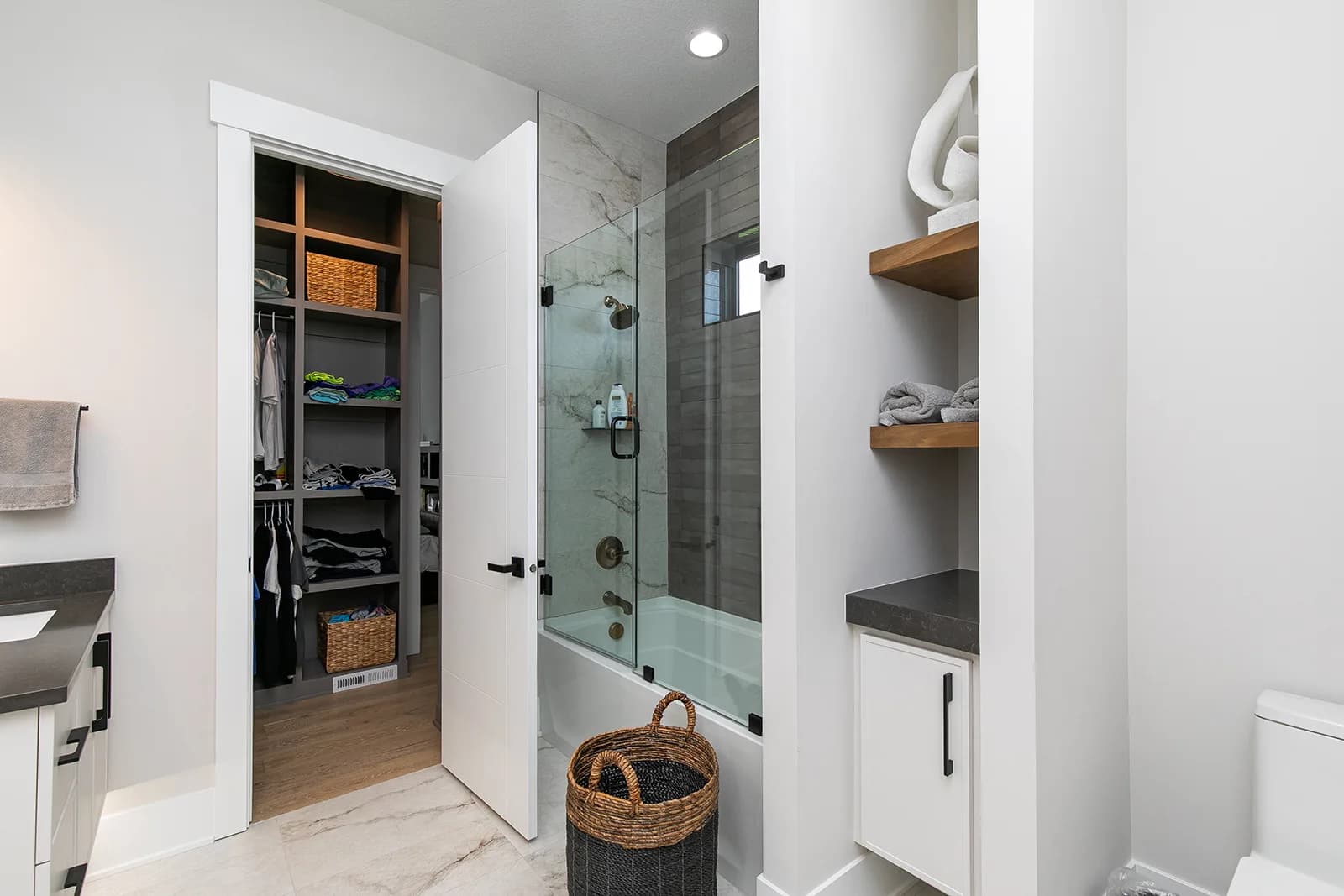 3856 NW 177th Ct — walk-in closet and tiled shower
