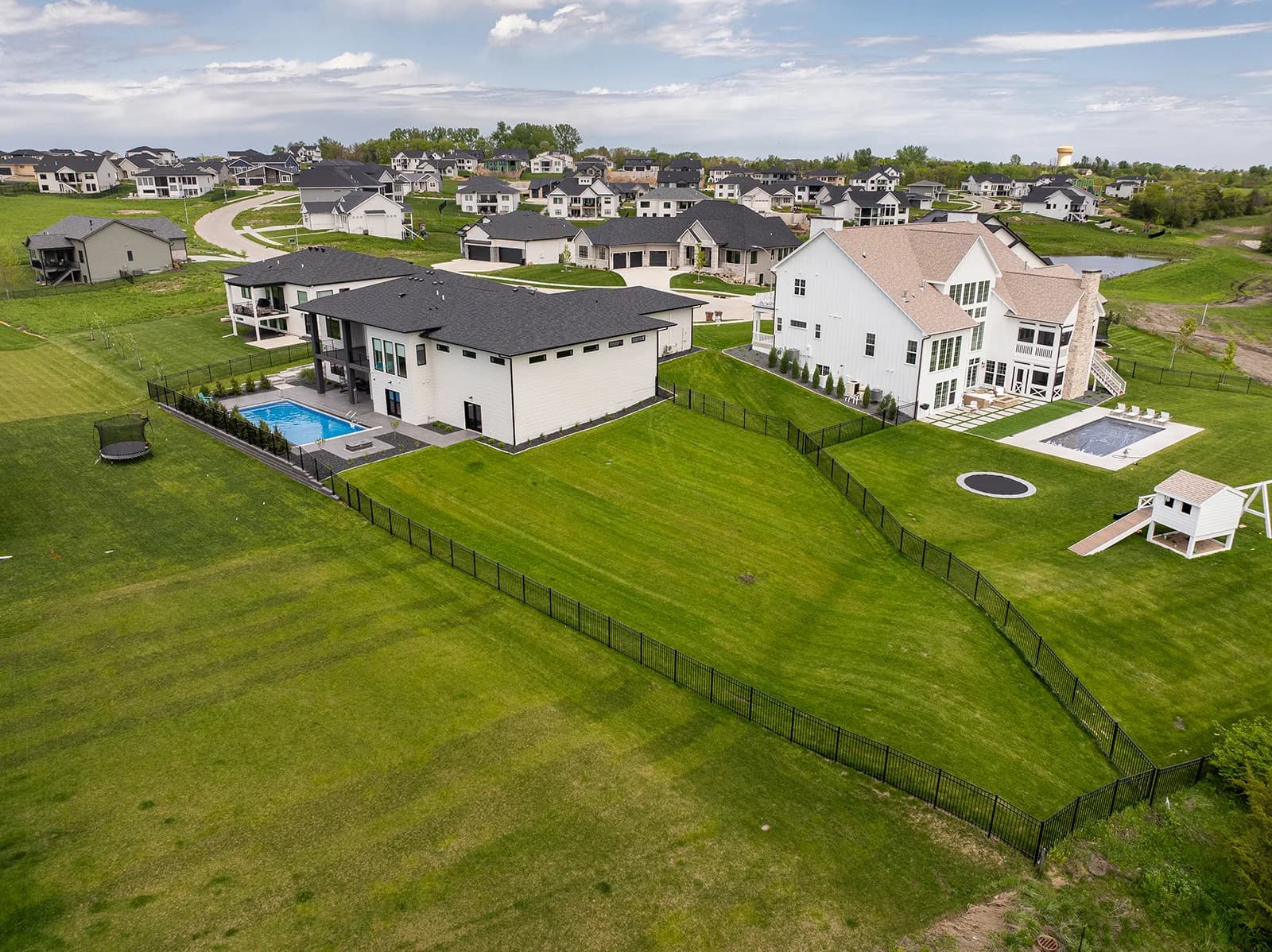 3856 NW 177th Ct — aerial of the fenced backyard