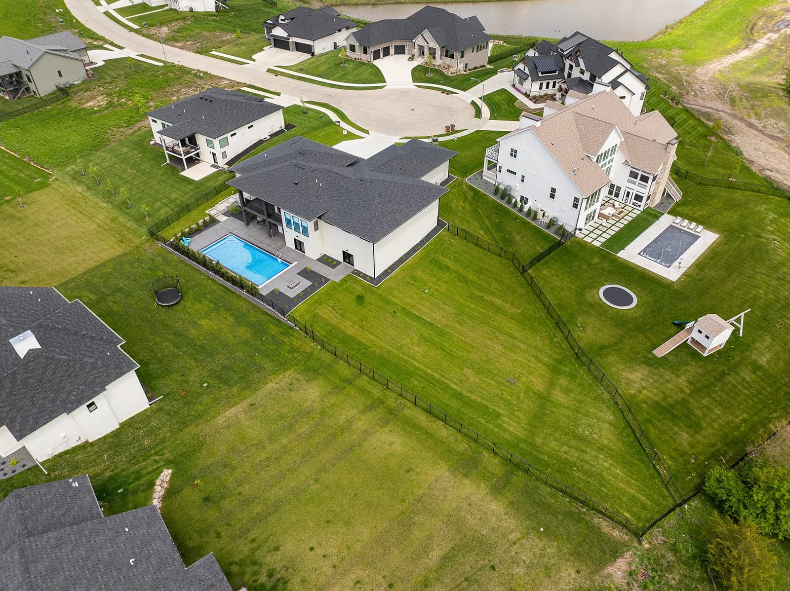 3856 NW 177th Ct — aerial of home and pool