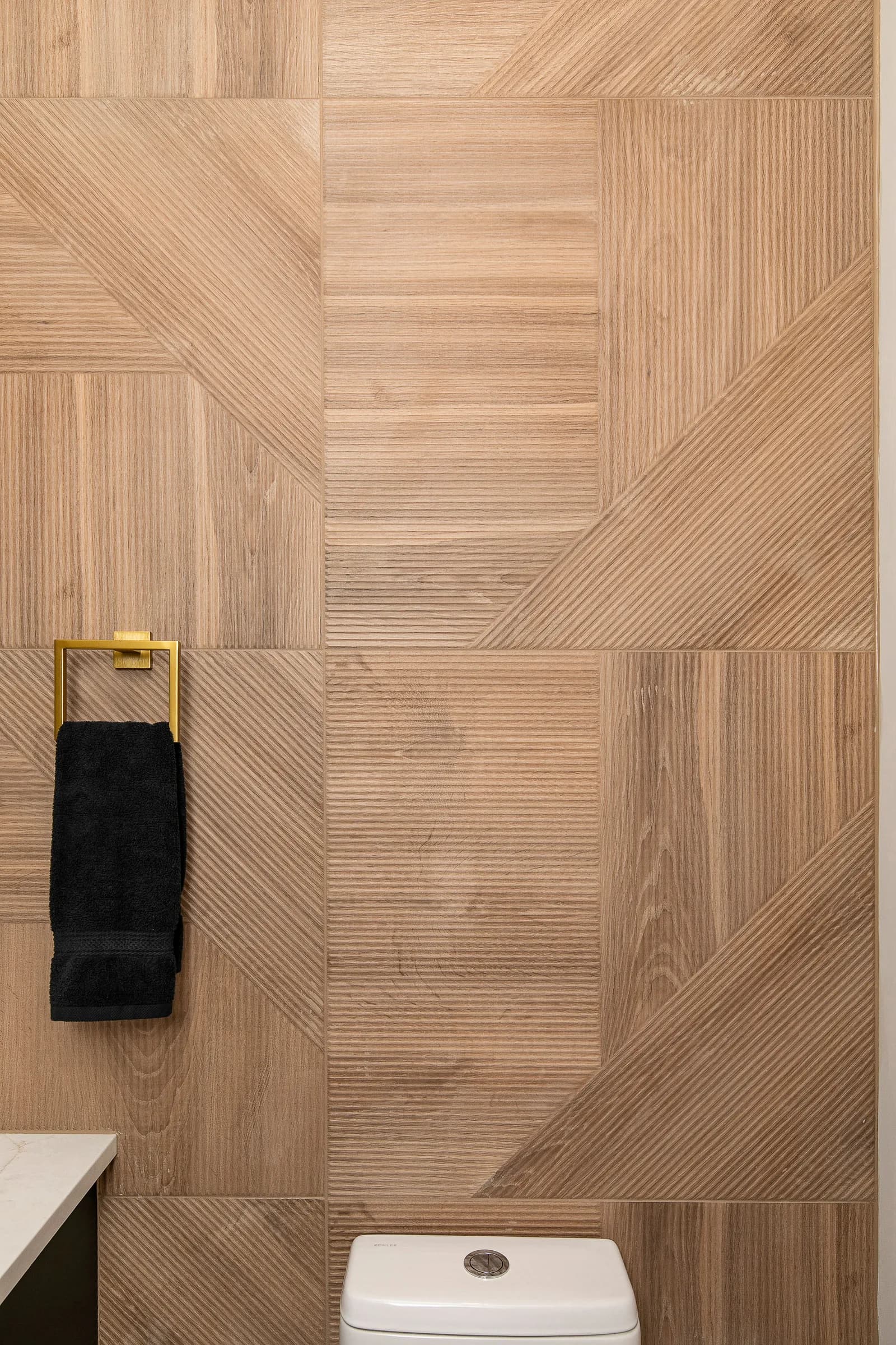 Forest Pointe — wood-look tile feature wall