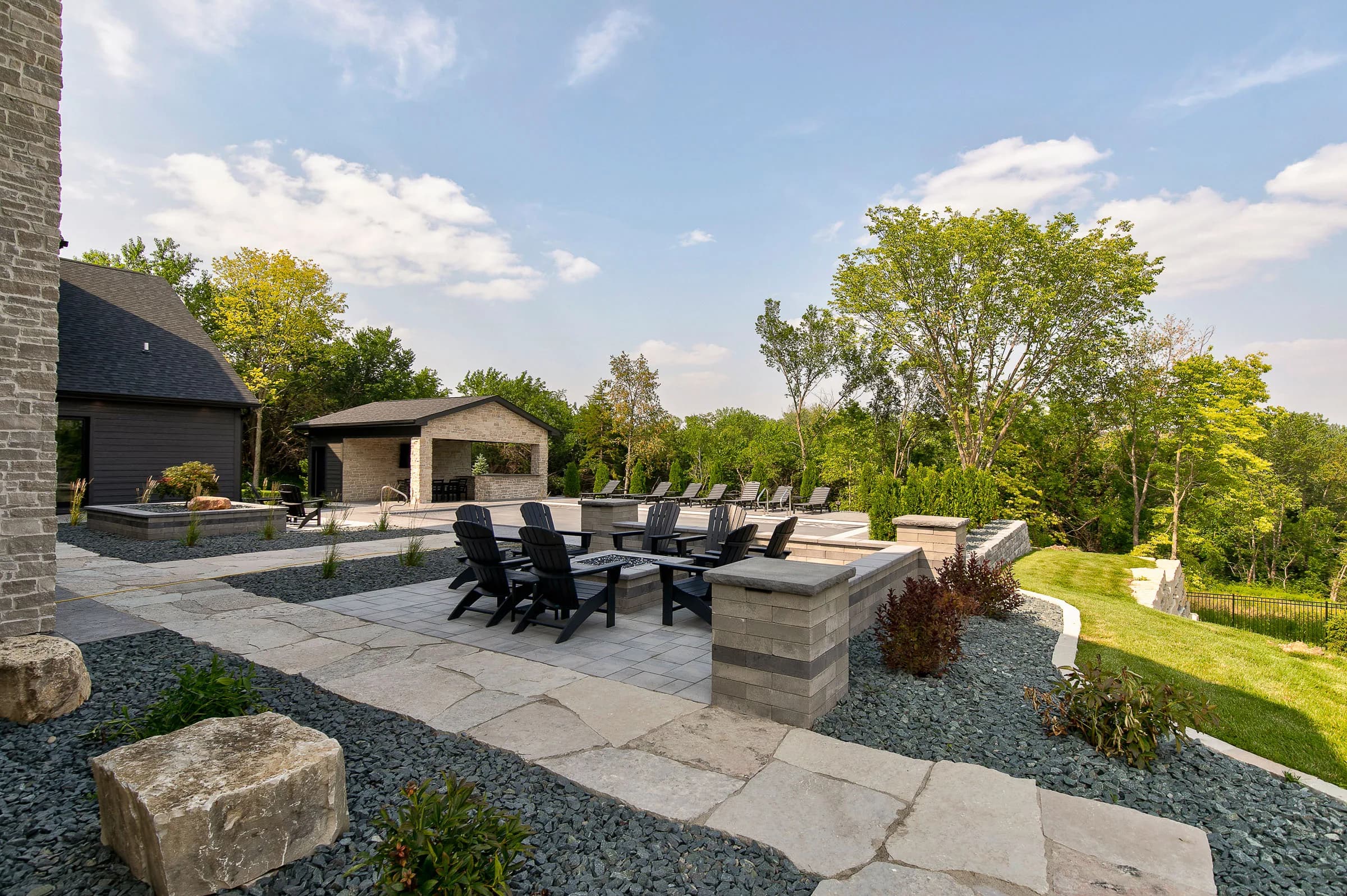 Forest Pointe — firepit patio and landscaping