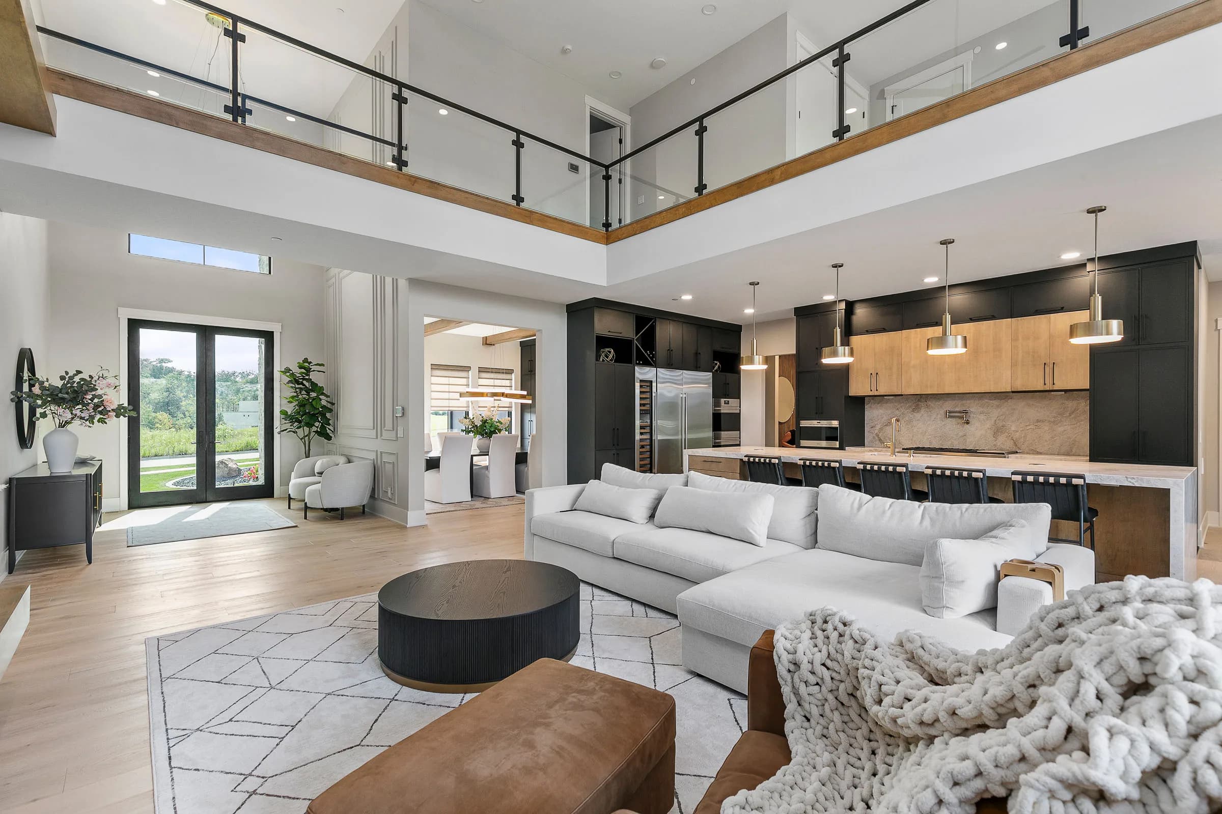 Two-story great room in a MIR Homes custom build