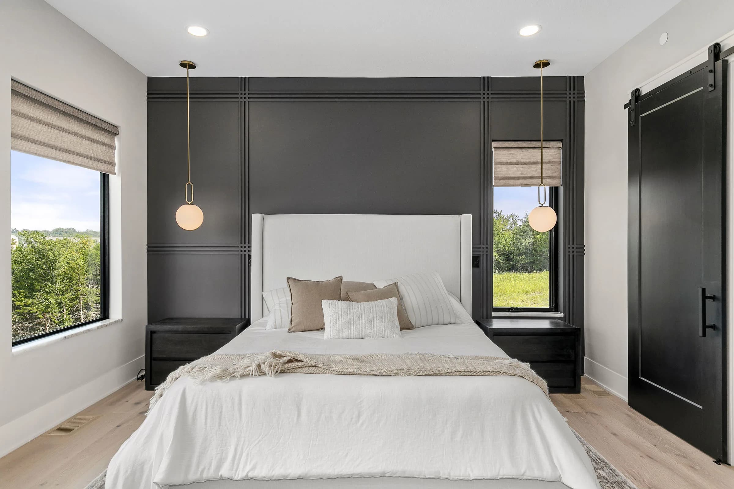 Primary bedroom in a MIR Homes custom build